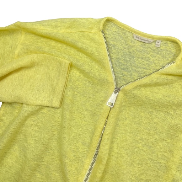 Soft Surroundings Tops - Soft‎ Surroundings 3X Yellow 3/4 Sleeve 1/2 Working Zipper